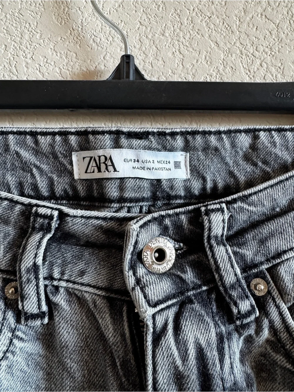 Zara Gray High-Rise Wide Leg Jeans